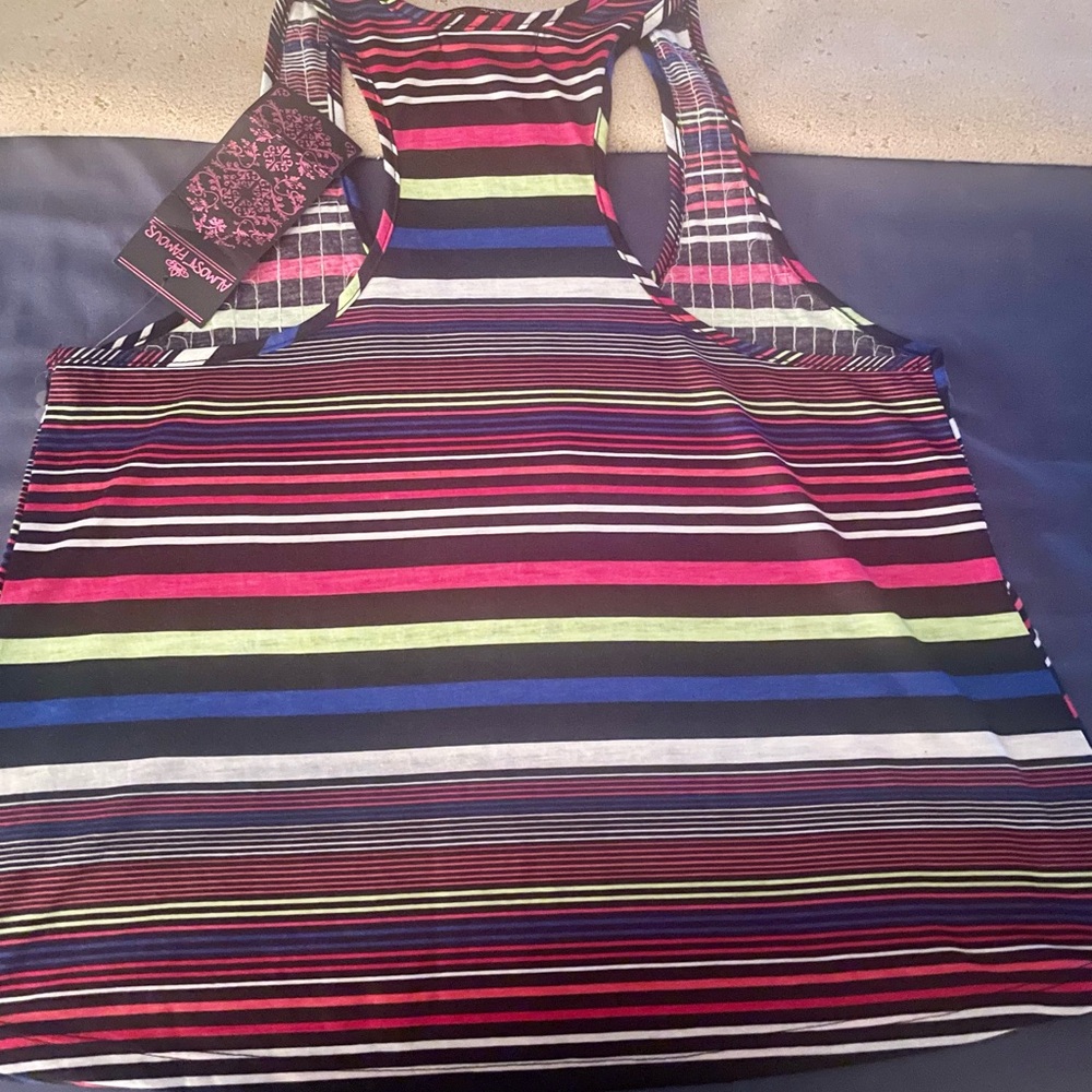 Multicolor Striped Sequin Tank Top - Picture 2 of 2